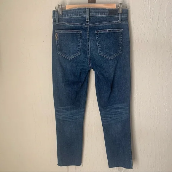 PAIGE Skyline Skinny Crop Mid-Rise Pico Jeans Raw Hem Size 27 - Picture 7 of 15